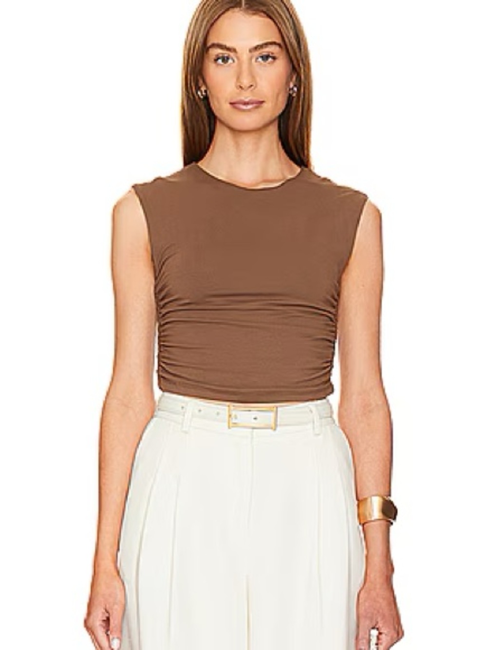 Sophie Rue ruched side cropped top - size medium
